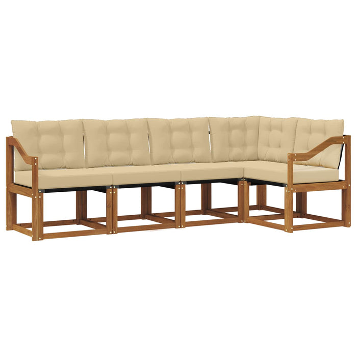 Set de canapele de exterior cu pernă 5 pcs Natural și Bej - WALTI WALTI
