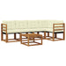 Set de canapele de exterior cu pernă 6 pcs Natural și Crem - WALTI WALTI