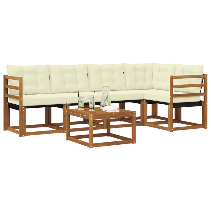 Set de canapele de exterior cu pernă 6 pcs Natural și Crem - WALTI WALTI