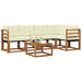 Set de canapele de exterior cu pernă 6 pcs Natural și Crem - WALTI WALTI
