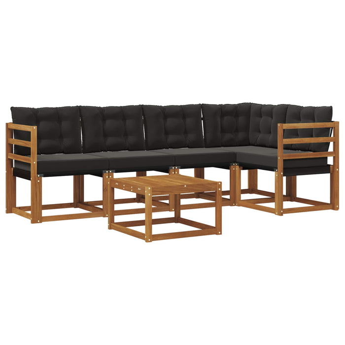 Set de canapele de exterior cu pernă 6 pcs Natural și Negru - WALTI WALTI