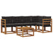 Set de canapele de exterior cu pernă 6 pcs Natural și Negru - WALTI WALTI