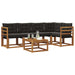 Set de canapele de exterior cu pernă 6 pcs Natural și Negru - WALTI WALTI
