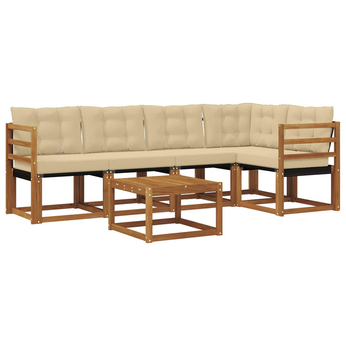 Set de canapele de exterior cu pernă 6 pcs Natural și Bej - WALTI WALTI