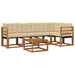 Set de canapele de exterior cu pernă 6 pcs Natural și Bej - WALTI WALTI