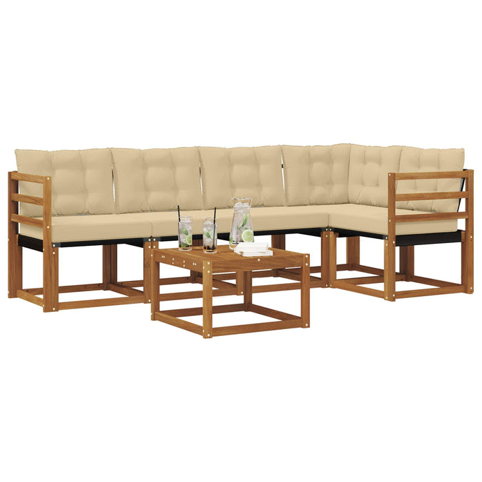 Set de canapele de exterior cu pernă 6 pcs Natural și Bej - WALTI WALTI