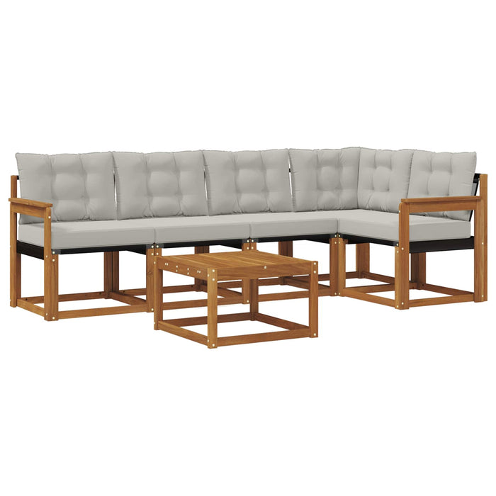 Set de canapele de exterior 6 pcs Gri natural și deschis - WALTI WALTI