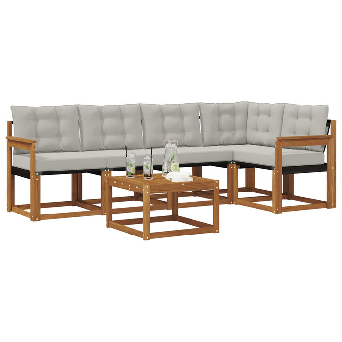 Set de canapele de exterior 6 pcs Gri natural și deschis - WALTI WALTI