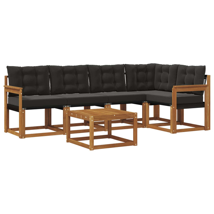 Set de canapele de exterior cu pernă 6 pcs Natural și Negru - WALTI WALTI