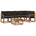 Set de canapele de exterior cu pernă 6 pcs Natural și Negru - WALTI WALTI