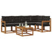 Set de canapele de exterior cu pernă 6 pcs Natural și Negru - WALTI WALTI