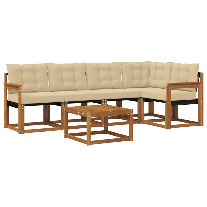 Set de canapele de exterior cu pernă 6 pcs Natural și Bej - WALTI WALTI