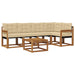 Set de canapele de exterior cu pernă 6 pcs Natural și Bej - WALTI WALTI