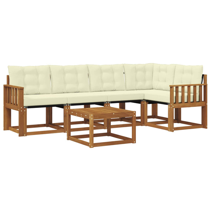 Set de canapele de exterior cu pernă 6 pcs Natural și Crem - WALTI WALTI