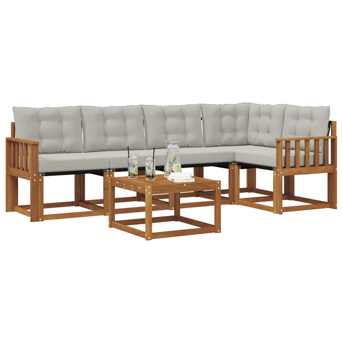 Set de canapele de exterior 6 pcs Gri natural și deschis - WALTI WALTI
