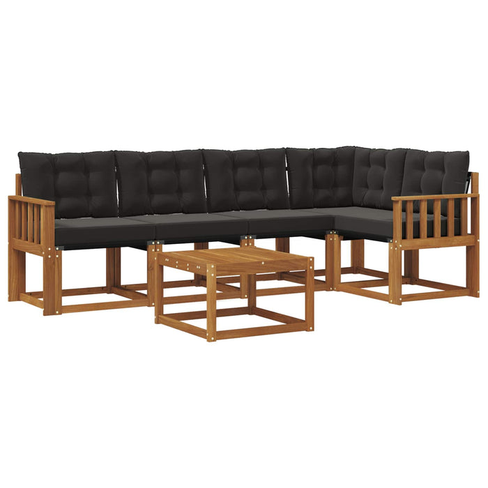 Set de canapele de exterior cu pernă 6 pcs Natural și Negru - WALTI WALTI