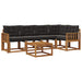 Set de canapele de exterior cu pernă 6 pcs Natural și Negru - WALTI WALTI