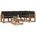Set de canapele de exterior cu pernă 6 pcs Natural și Negru - WALTI WALTI
