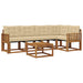 Set de canapele de exterior cu pernă 6 pcs Natural și Bej - WALTI WALTI