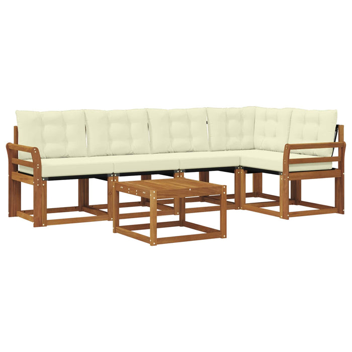 Set de canapele de exterior cu pernă 6 pcs Natural și Crem - WALTI WALTI