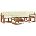 Set de canapele de exterior cu pernă 6 pcs Natural și Crem - WALTI WALTI