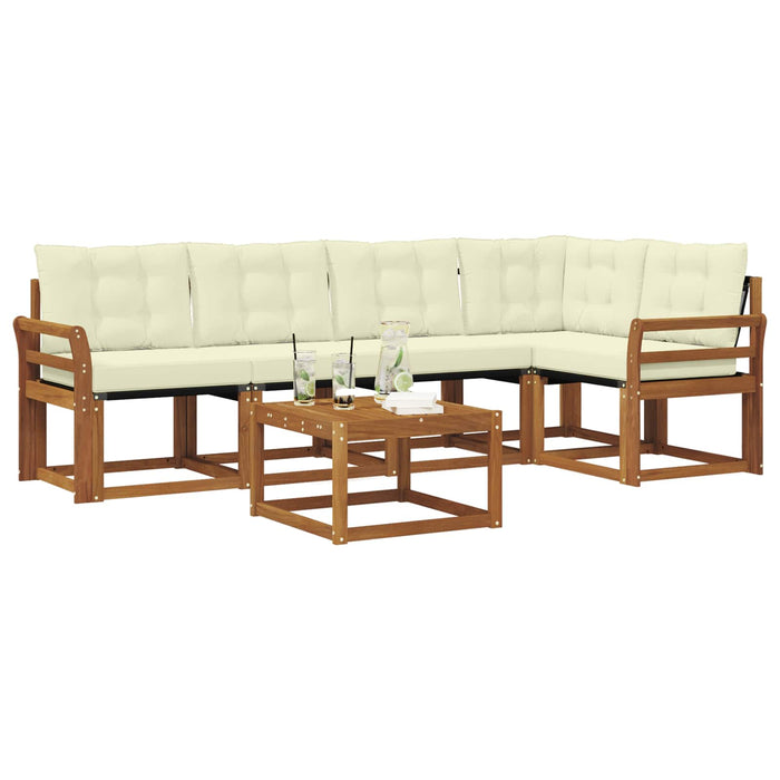 Set de canapele de exterior cu pernă 6 pcs Natural și Crem - WALTI WALTI