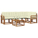 Set de canapele de exterior cu pernă 6 pcs Natural și Crem - WALTI WALTI