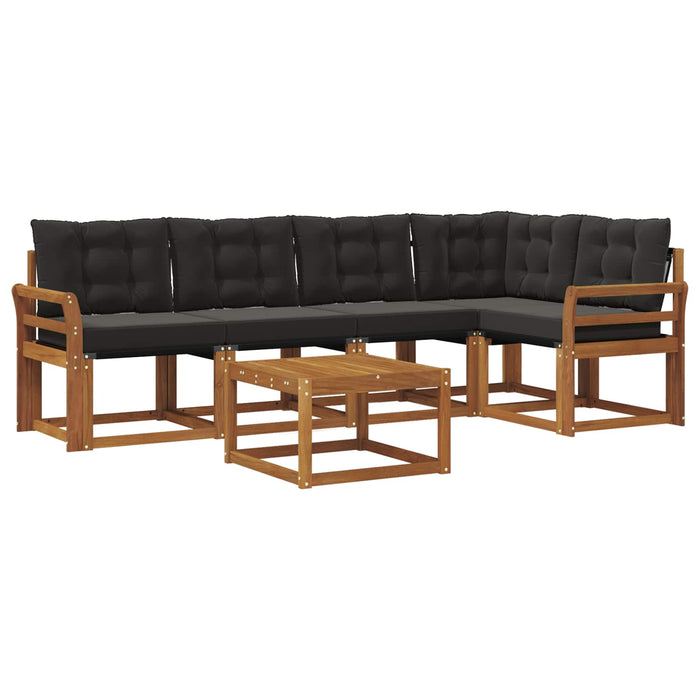 Set de canapele de exterior cu pernă 6 pcs Natural și Negru - WALTI WALTI