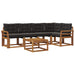 Set de canapele de exterior cu pernă 6 pcs Natural și Negru - WALTI WALTI