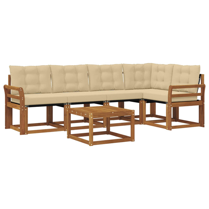 Set de canapele de exterior cu pernă 6 pcs Natural și Bej - WALTI WALTI
