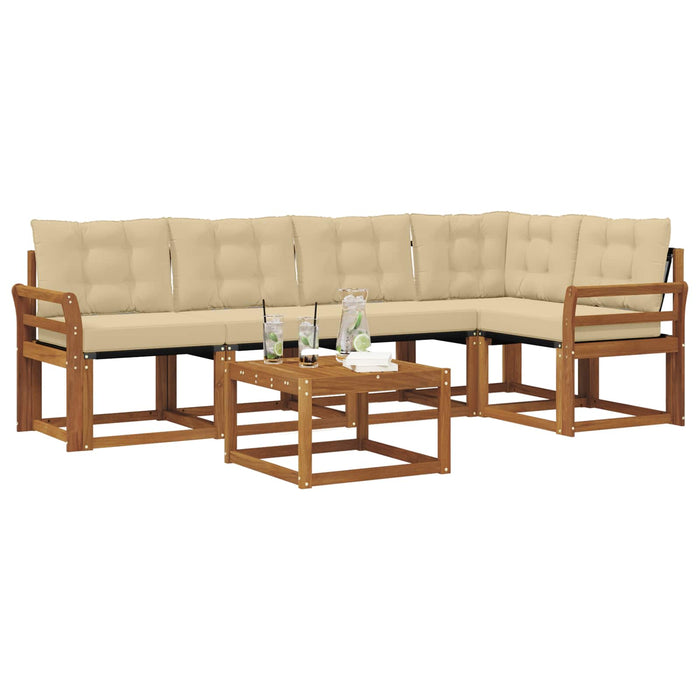 Set de canapele de exterior cu pernă 6 pcs Natural și Bej - WALTI WALTI
