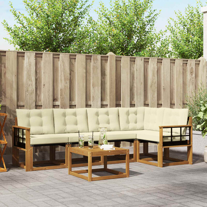 Set de canapele de exterior cu pernă 6 pcs Natural și Crem - WALTI WALTI