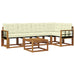 Set de canapele de exterior cu pernă 6 pcs Natural și Crem - WALTI WALTI