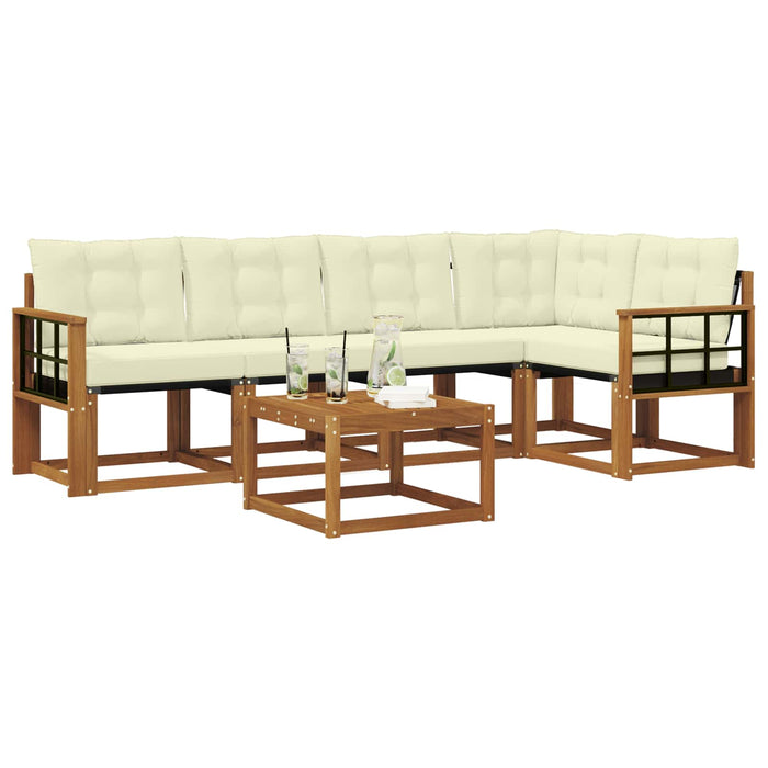 Set de canapele de exterior cu pernă 6 pcs Natural și Crem - WALTI WALTI