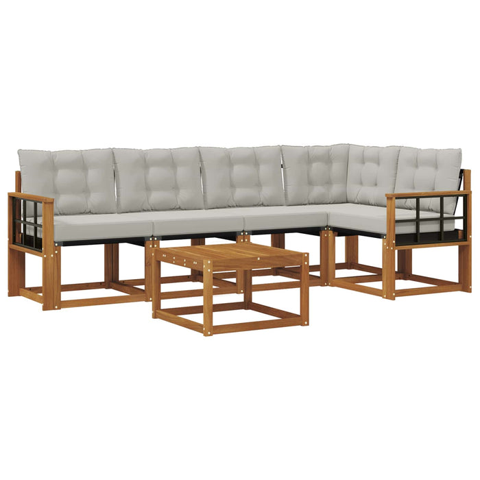 Set de canapele de exterior 6 pcs Gri natural și deschis - WALTI WALTI