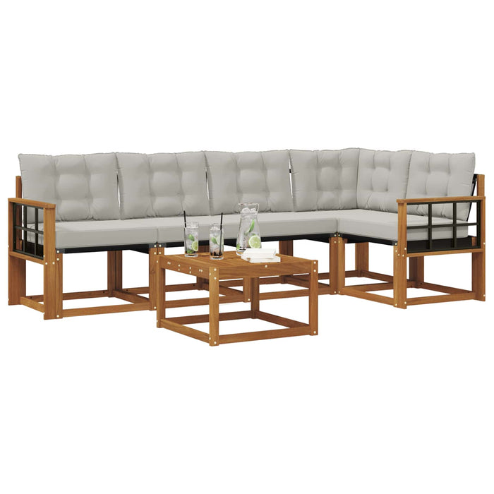 Set de canapele de exterior 6 pcs Gri natural și deschis - WALTI WALTI