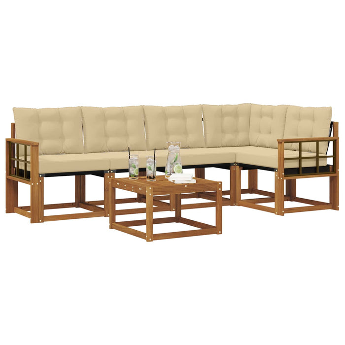 Set de canapele de exterior cu pernă 6 pcs Natural și Bej - WALTI WALTI