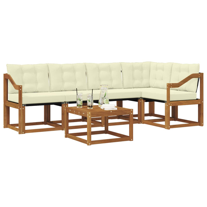 Set de canapele de exterior cu pernă 6 pcs Natural și Crem - WALTI WALTI