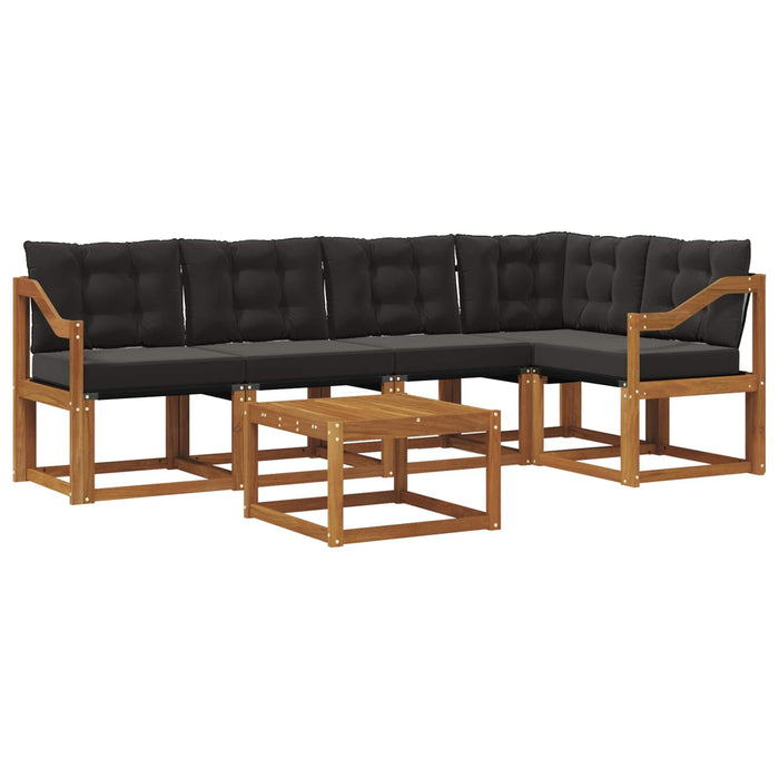 Set de canapele de exterior cu pernă 6 pcs Natural și Negru - WALTI WALTI