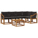 Set de canapele de exterior cu pernă 6 pcs Natural și Negru - WALTI WALTI