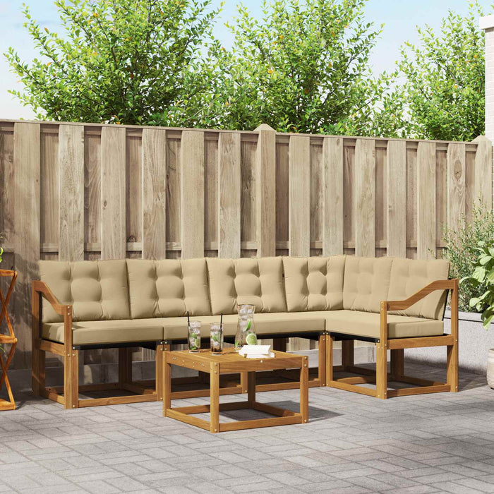 Set de canapele de exterior cu pernă 6 pcs Natural și Bej - WALTI WALTI