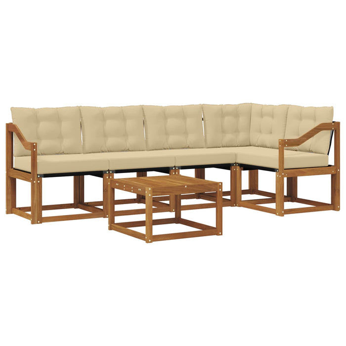 Set de canapele de exterior cu pernă 6 pcs Natural și Bej - WALTI WALTI