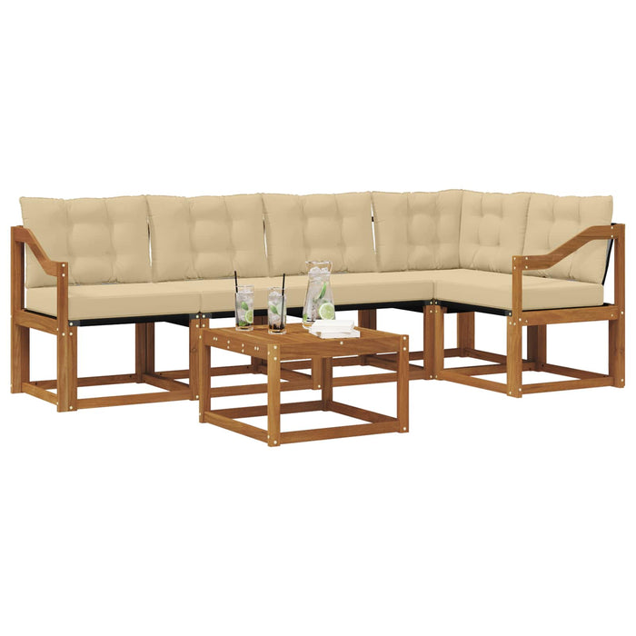 Set de canapele de exterior cu pernă 6 pcs Natural și Bej - WALTI WALTI