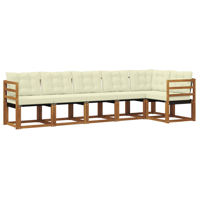 Set de canapele de exterior cu pernă 6 pcs Natural și Crem WALTI