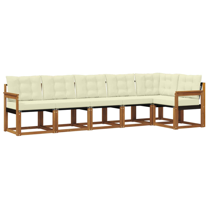 Set de canapele de exterior cu pernă 6 pcs Natural și Crem WALTI