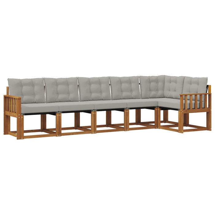 Set de canapele de exterior 6 pcs Gri natural și deschis WALTI