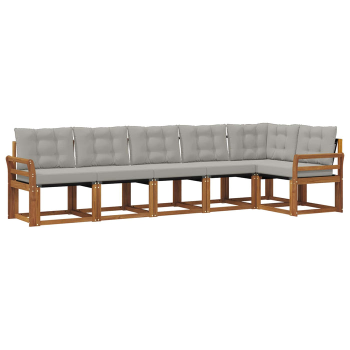 Set de canapele de exterior 6 pcs Gri natural și deschis WALTI