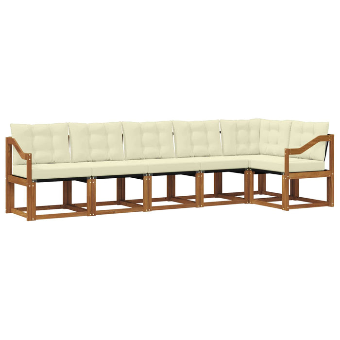 Set de canapele de exterior cu pernă 6 pcs Natural și Crem WALTI