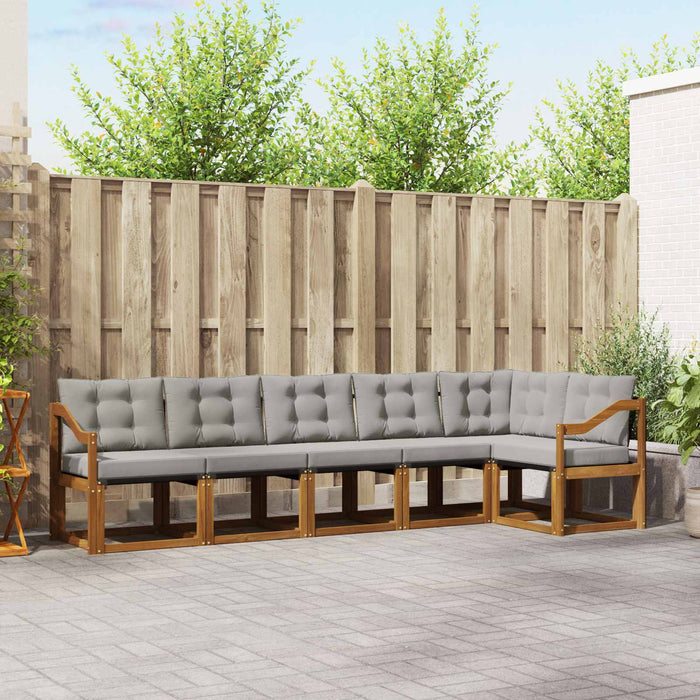 Set de canapele de exterior 6 pcs Gri natural și deschis WALTI