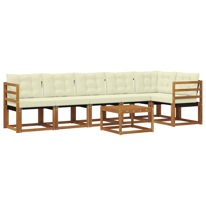 Set de canapele de exterior cu pernă 7 pcs Natural și Crem - WALTI WALTI